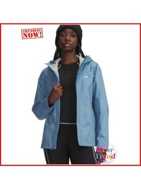 Waterproof Breathable Rain Jacket Full Zip Hooded